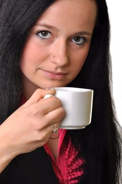 femme buvant café