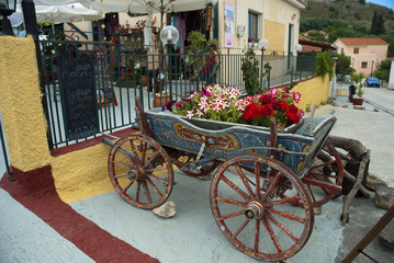 Traditional Painted Carriage at St George ,Kephalonia Greece