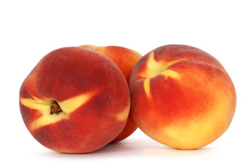peaches over white background