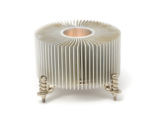 Old Computer Cooling Radiator Isolated on White Background