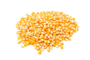 Pile of Corn Kernels Isolated on White Background