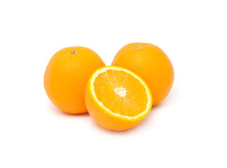 Obraz na płótnie Canvas Juicy Oranges Isolated on White Background