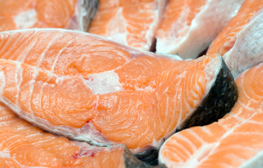 Pieces of a salmon
