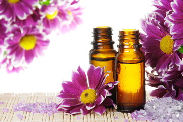 Essential Oil with Flowers and Salt
