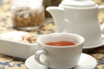 Fototapeta na wymiar .cup of tea with a teapot