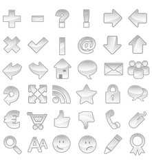 Button Set - Alle - grau