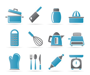 Kitchen and household Utensil Icons - vector icon set