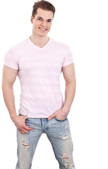 Casual young man, isolated over white