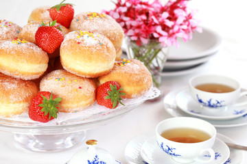 Berliner - doughnut filled with strawberry jam