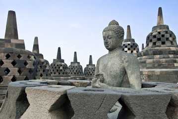 Fototapeta na wymiar Buddha statue in Borobudur temple