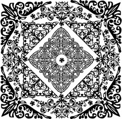 black symmetrical square abstract pattern
