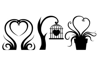 Silhouette art heart vector