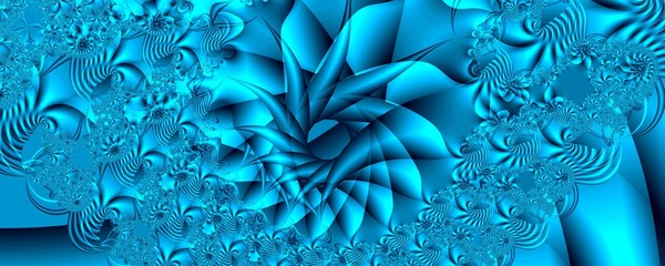 Naklejka premium Abstrakter blauer Fraktal Hintergrund mit Spiralform und Energieeffekt
