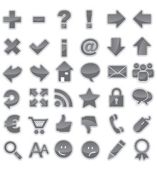 Button Set - Alle schatten - dunkelgrau