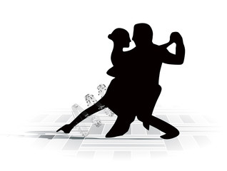 illustration of couple dancing