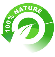 100 pour 100  nature sur vignette fléchée verte