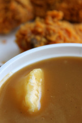 |Potato and fried chicken