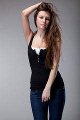 Fototapeta premium attractive young woman dancing