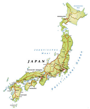 Japan Straßenkarte
