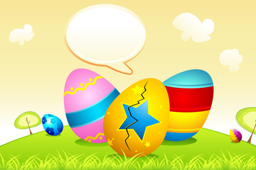 Easter Eggs with Speech Bubble