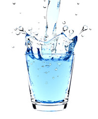 Water splash in glass