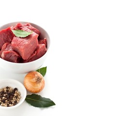 Beef, onion, pepper and laurel