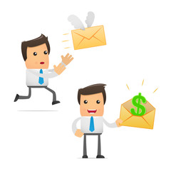 set of funny cartoon manager