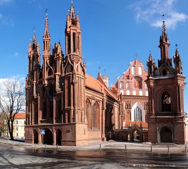 Vilnius city Anna church - obrazy, fototapety, plakaty