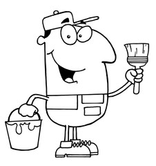 Outlined House Painter