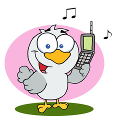 Calling Bird Holding A Cell Phone