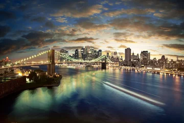 Fototapeten Amazing New York cityscape - taken after sunset © dell