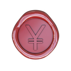 Wax seal with Yen symbol