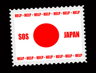 Obraz premium SOS Japan stamp
