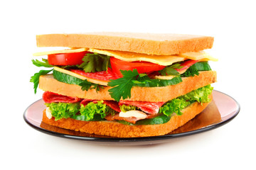 Sandwich isolated on white