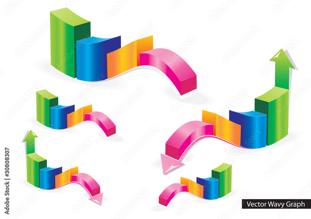 Poster vector wavy graph