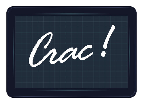 crac, bruit, ardoise, exclamation, message, &eacute;tiquette, mot