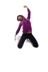 Fototapeta na wymiar dancer is posing in an energy jump