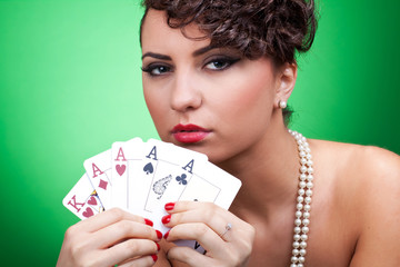 good hand in poker - four aces