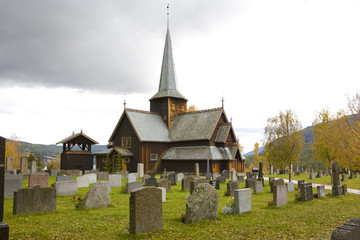 Fototapeta na wymiar Hedal Stavkirke, Norway