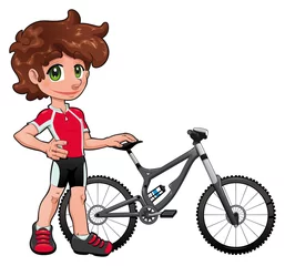 Türaufkleber Baby Cyclist. Vector character. Isolated objects © ddraw