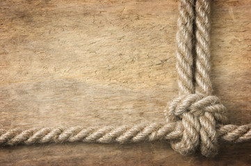 Fototapeta na wymiar frame made of old rope