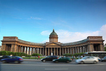 Fototapeta na wymiar Kazan Cathedral on Nevsky Prospect in St. Petersburg