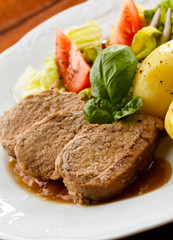 Roasted meat and vegetables