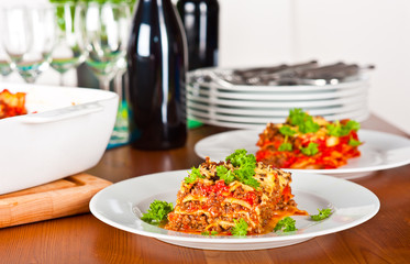 Ready to serve lasagne