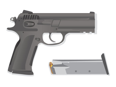 isolated gun detailed realistic illustration