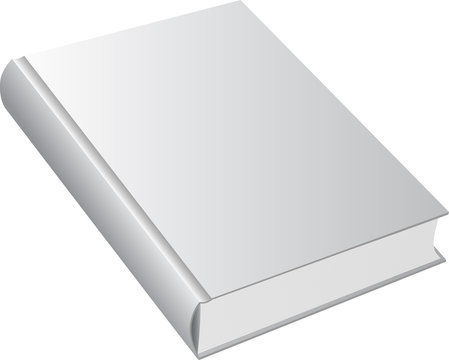 vector image of the book with a hard blank cover isolated on the white background.