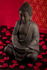 Buddha mit Blume des Lebens