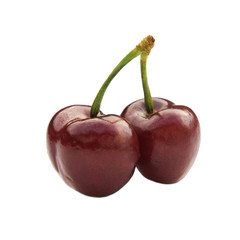 Two cherry isolated on white