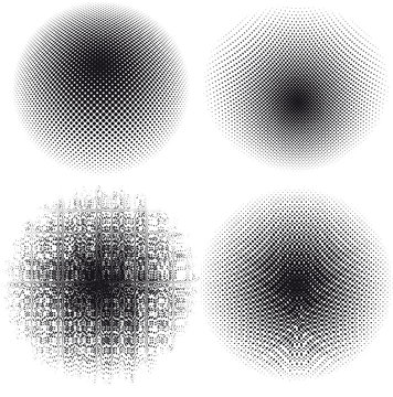 Vector rounded halftone elements
