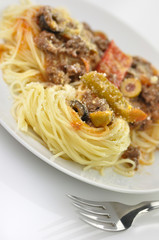 pasta dinner with cheese
